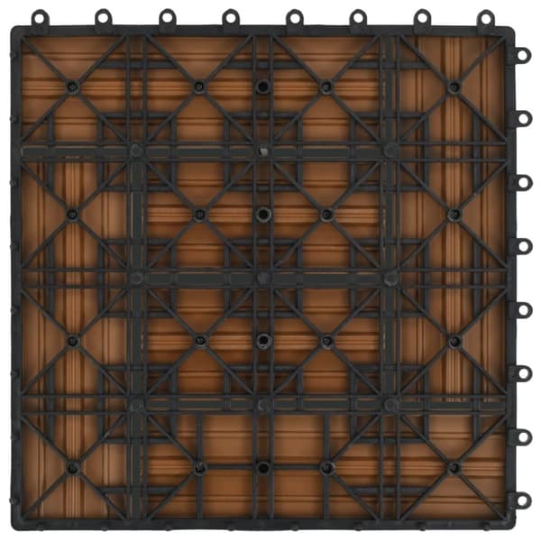 vidaXL Terrassebord 11 stk WPC 30x30 cm 1 kvm teak-farget
