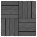 Pikkukuva 1 / 6: vidaXL Lattialaatat 11 kpl puumuovikomposiitti 30x30 cm 1 m² musta