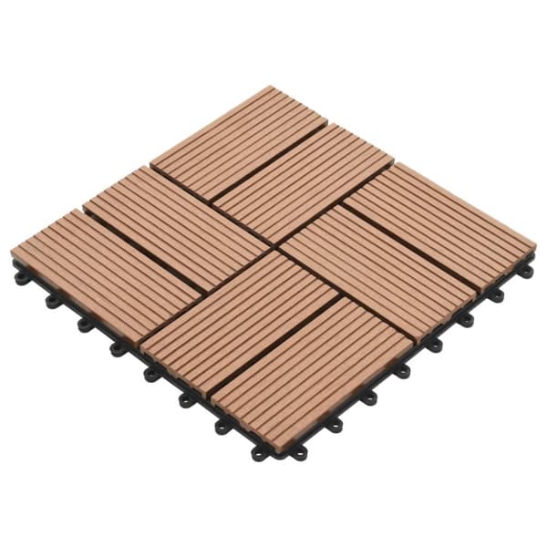 vidaXL Lattialaatat 11 kpl WPC 30x30 cm 1 m² ruskea