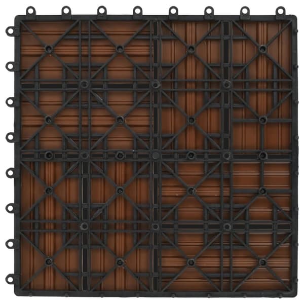 vidaXL Lattialaatat 11 kpl WPC 30x30 cm 1 m² ruskea
