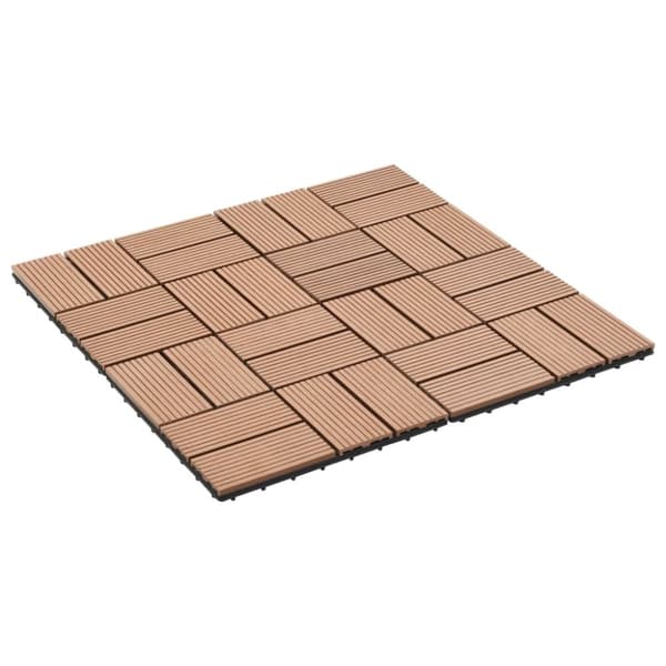 vidaXL Lattialaatat 11 kpl WPC 30x30 cm 1 m² ruskea