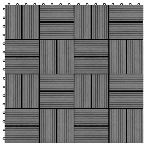vidaXL Terrassebord 11 stk WPC 30x30 cm 1 kvm grå