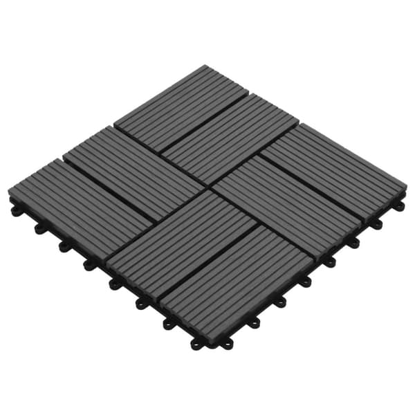 vidaXL terrassefliser 11 stk. WPC 30 x 30 cm 1 m2 grå