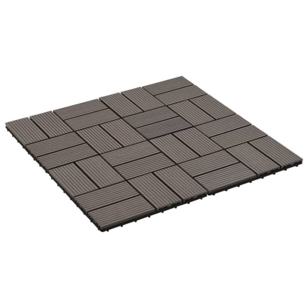 vidaXL terrassefliser 11 stk. WPC 30 x 30 cm 1 m2 mørkebrun
