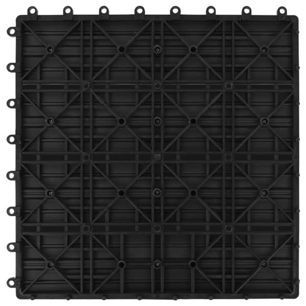 vidaXL terrassefliser 11 stk. WPC 30 x 30 cm 1 m2 sort