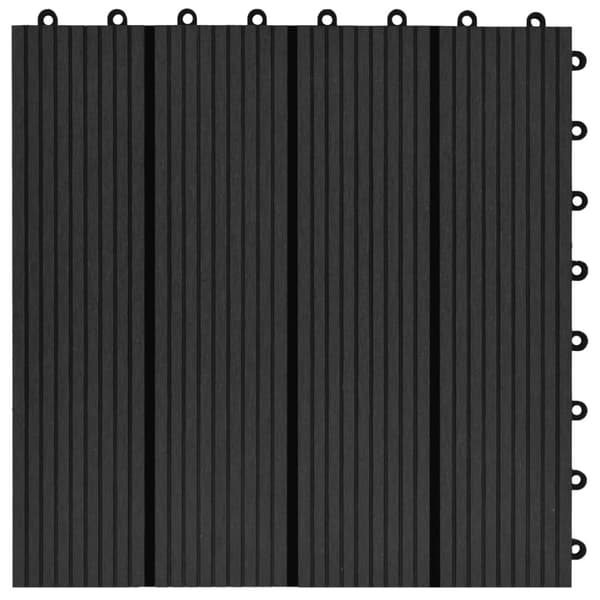 vidaXL Terrassebord 11 stk WPC 30x30 cm 1 kvm svart