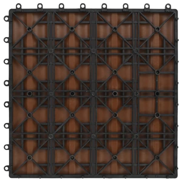 vidaXL Terrassebord 11 stk dyppreget WPC 30x30 cm 1 kvm lysebrun