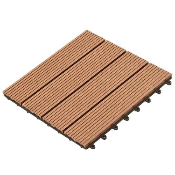 vidaXL Terrassebord 22 stk 30x30cm 2 kvm WPC brun
