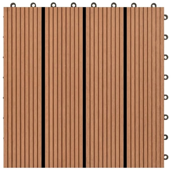 vidaXL Terrassebord 22 stk 30x30cm 2 kvm WPC brun