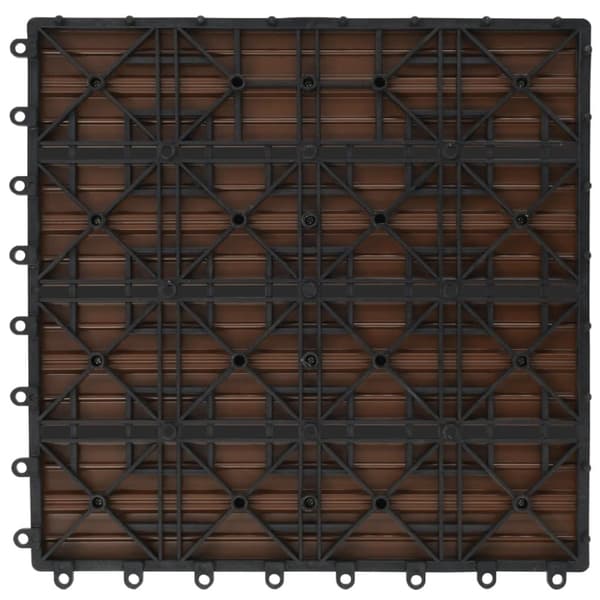 vidaXL Terrassebord 22 stk 30x30cm 2 kvm WPC brun