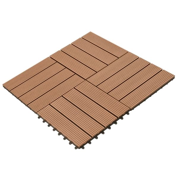 vidaXL Terrassebord 22 stk 30x30cm 2 kvm WPC brun
