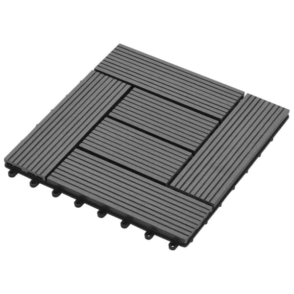 vidaXL Terrassebord 22 stk 30x30 cm 2 kvm WPC grå