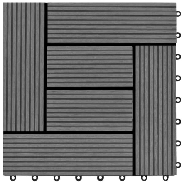 vidaXL Terrassebord 22 stk 30x30 cm 2 kvm WPC grå