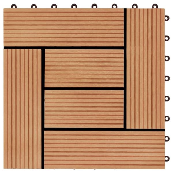 vidaXL Terrassebord 22 stk 30x30 cm 2 kvm WPC teakfarge