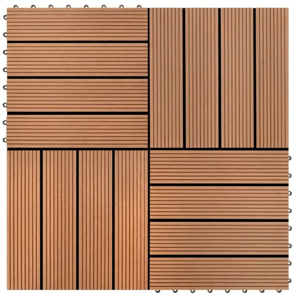 vidaXL terrassefliser 22 stk. 30 x 30 cm 2 m2 WPC brun