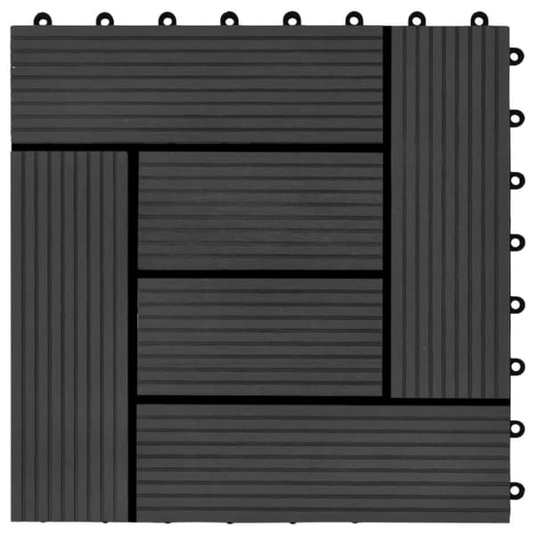 vidaXL terrassefliser 22 stk. 30 x 30 cm 2 m2 WPC sort