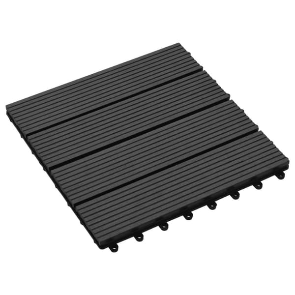 vidaXL terrassefliser 22 stk. 30 x 30 cm 2 m2 WPC sort