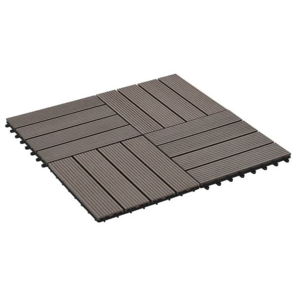 vidaXL Lattialaatat 22 kpl 30x30cm 2 m² puukomposiitti tummanruskea