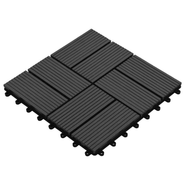 vidaXL terrassefliser 22 stk. 30 x 30 cm 2 m2 WPC sort
