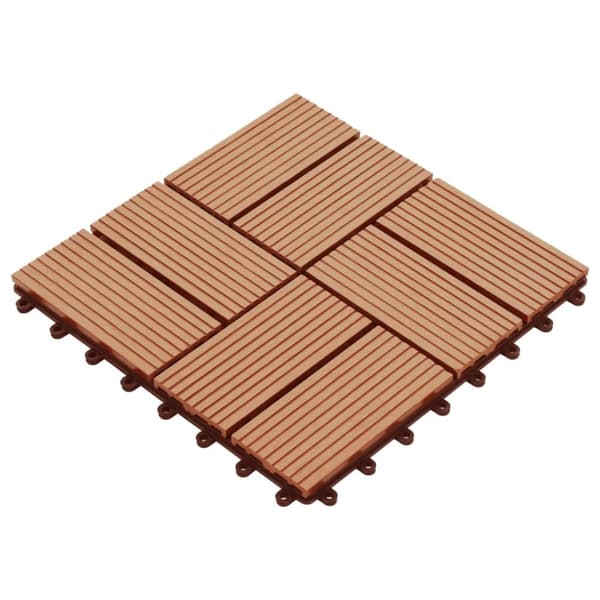 vidaXL terrassefliser 22 stk. 30 x 30 cm 2 m2 WPC teakfarve