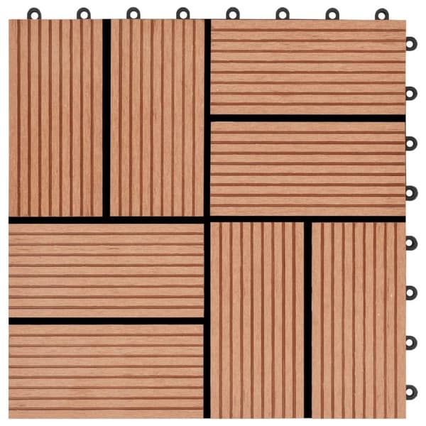 vidaXL terrassefliser 22 stk. 30 x 30 cm 2 m2 WPC teakfarve