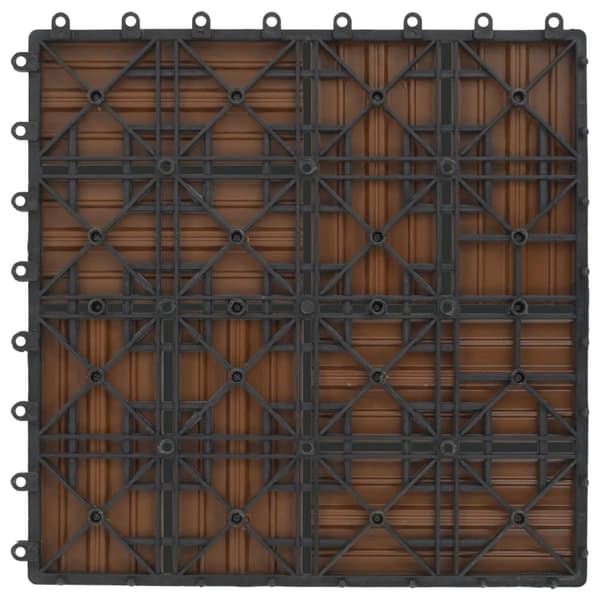 vidaXL terrassefliser 22 stk. 30 x 30 cm 2 m2 WPC teakfarve