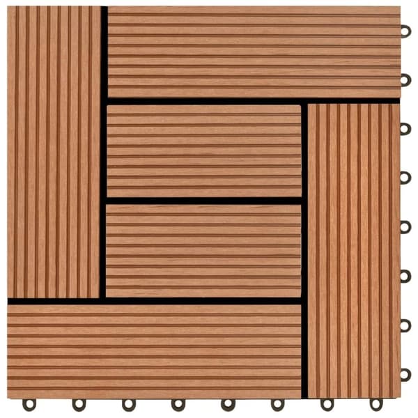 vidaXL terrassefliser 22 stk. 30 x 30 cm 2 m2 WPC brun