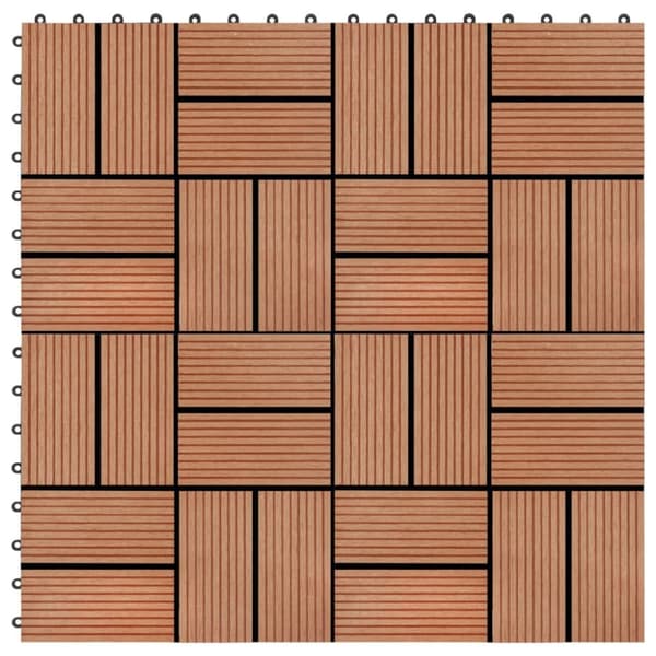vidaXL Terrassebord 22 stk 30x30 cm 2 kvm WPC teakfarge