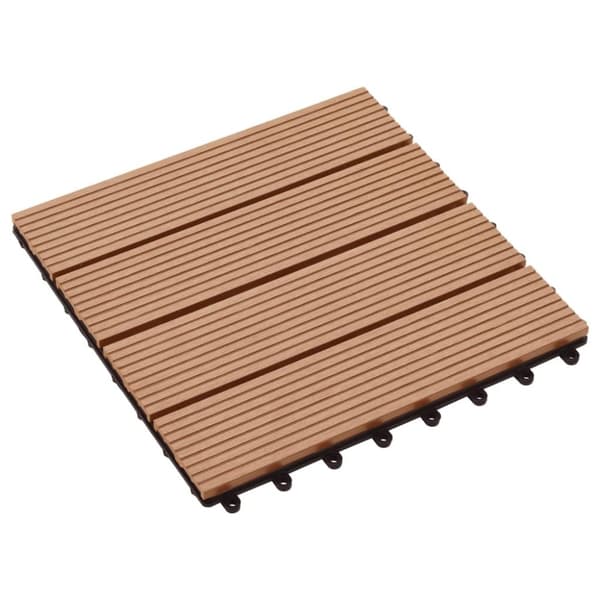 vidaXL Terrassebord 22 stk 30x30 cm 2 kvm WPC teakfarge