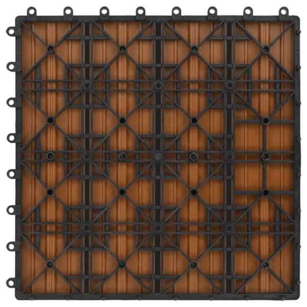 vidaXL Terrassebord 22 stk 30x30 cm 2 kvm WPC teakfarge