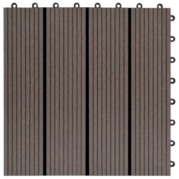 vidaXL Terrassebord 22 stk 30x30 cm 2 kvm WPC mørkebrun