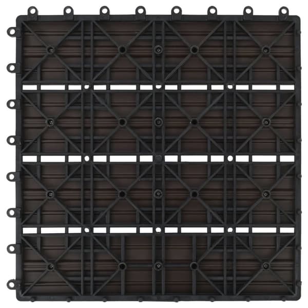 vidaXL Terrassebord 22 stk 30x30 cm 2 kvm WPC mørkebrun