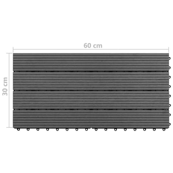 vidaXL WPC Terrassebord 60x30 cm 6 stk 1m² grå