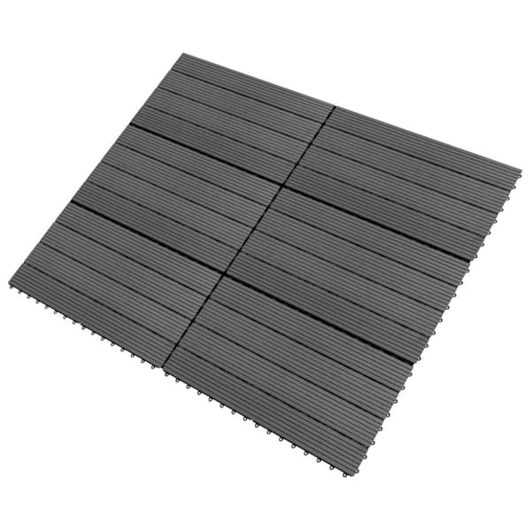 vidaXL WPC Terrassebord 60x30 cm 6 stk 1m² grå