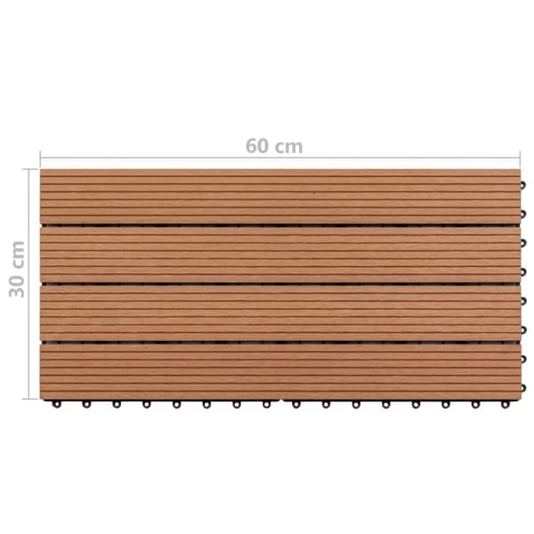 vidaXL WPC-fliser 60 x 30 cm 6 stk. 1 m² brun