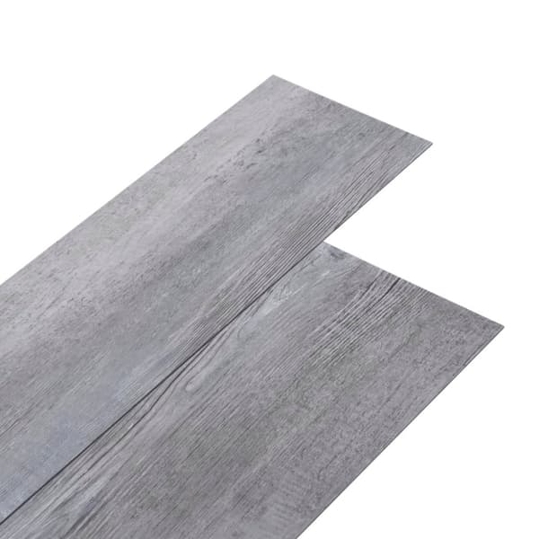 vidaXL PVC-golvbrädor 5,02 m² självhäftande 2 mm mattgrått trä