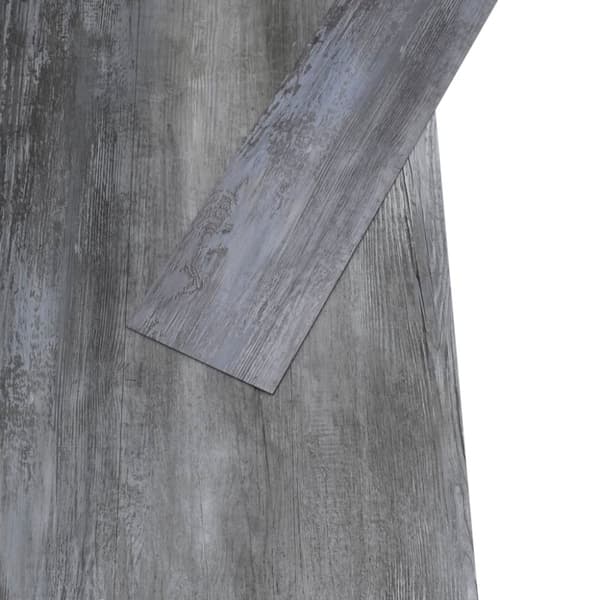 vidaXL PVC-gulvplanker 5,02 m² 2 mm selvklebende blank grå