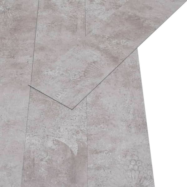 vidaXL PVC-gulvplanker 5,02 m² 2 mm selvklebende jordgrå
