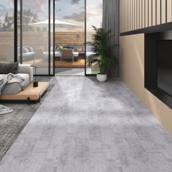 vidaXL selvklæbende gulvbrædder 5,02 m² 2 mm PVC cementgrå