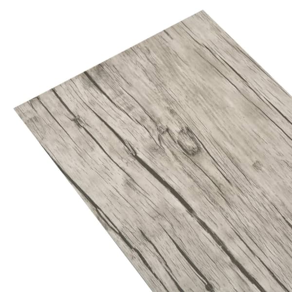 vidaXL Ej självhäftande PVC-golvplankor 4,46 m² 3 mm ljusgrå