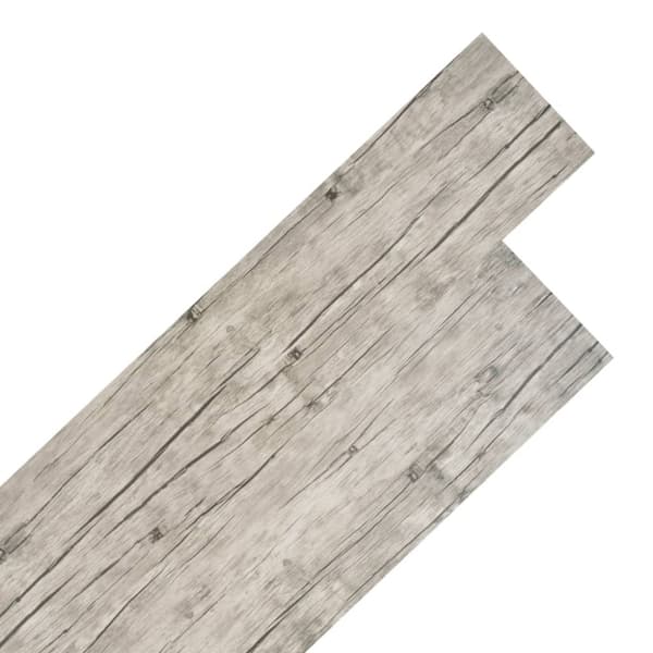 vidaXL Ej självhäftande PVC-golvplankor 4,46 m² 3 mm ljusgrå