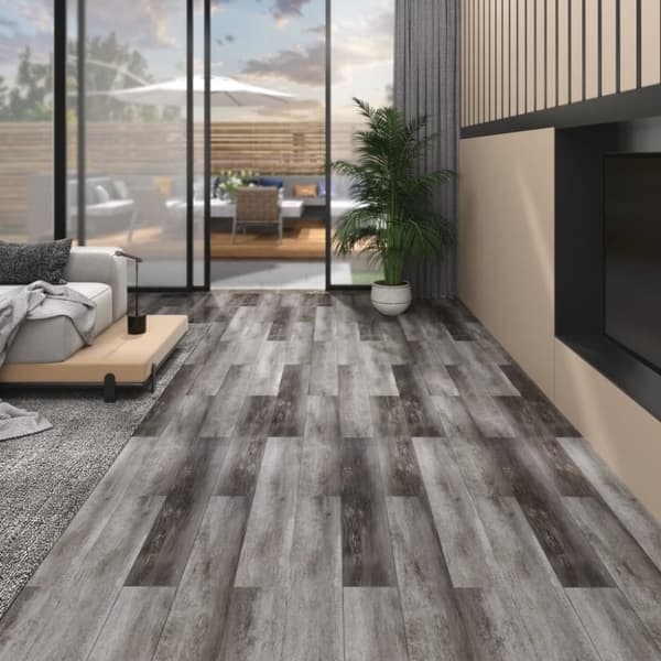 vidaXL Ikke-klebende PVC-gulvplanker 5,26 m² 2 mm stripete tre