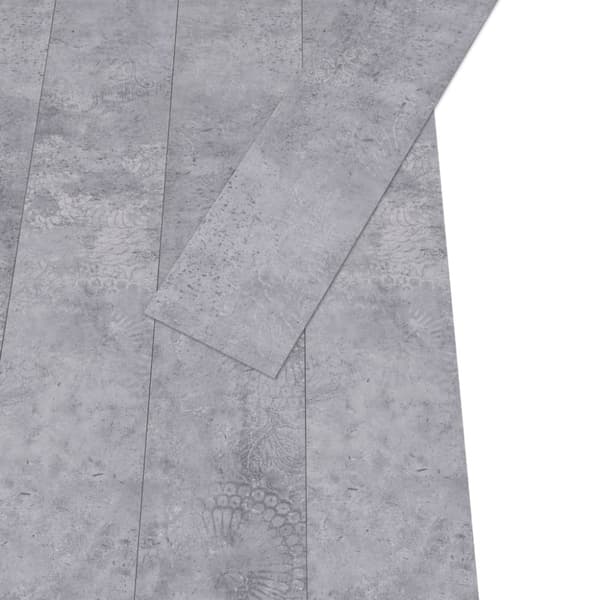 vidaXL PVC lattialankku ei-itsekiinnittyvä 5,26 m² 2 mm sementinharmaa