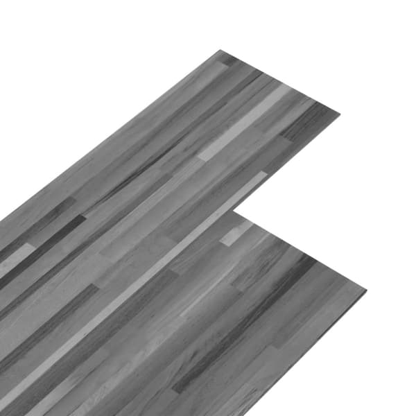 vidaXL PVC gulvplanker 4,46 m² 3 mm selvklebende stripet grå