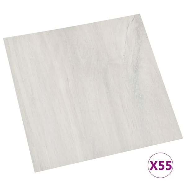 vidaXL selvklæbende gulvbrædder 55 stk. 5,11 m² PVC cremefarvet