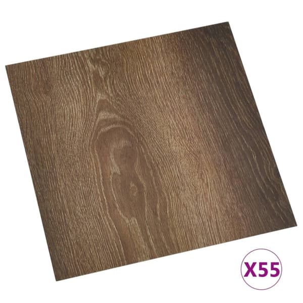 vidaXL Självhäftande golvplankor 55 st PVC 5,11 m² brun