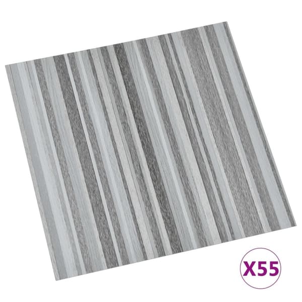 vidaXL Självhäftande golvplankor 55 st PVC 5,11 m² ljusgrå