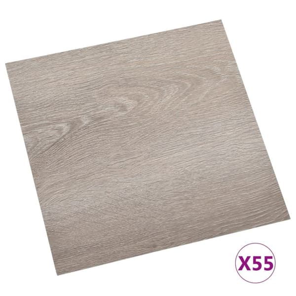 vidaXL Selvklebende gulvplanker 55 stk PVC 5,11 m² gråbrun