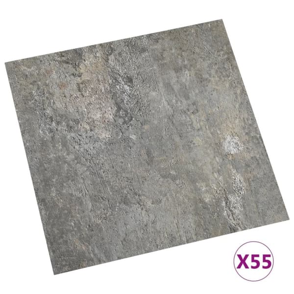 vidaXL Självhäftande golvplankor 55 st PVC 5,11 m² grå