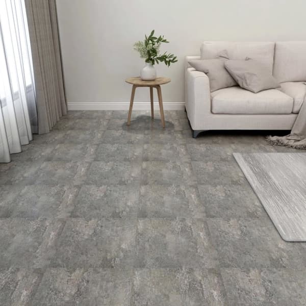 vidaXL Självhäftande golvplankor 55 st PVC 5,11 m² grå